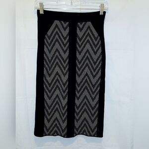 Guess by Marciano Black and Gray Midi Skirt